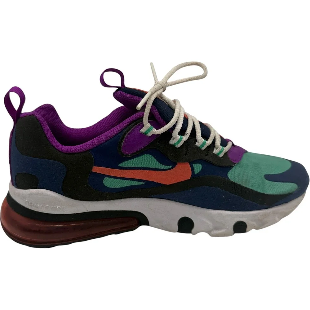 Nike Air Max 270 React BQ0103-402 Multi-Color Sneakers Youth 6Y Women 7.5 Used
